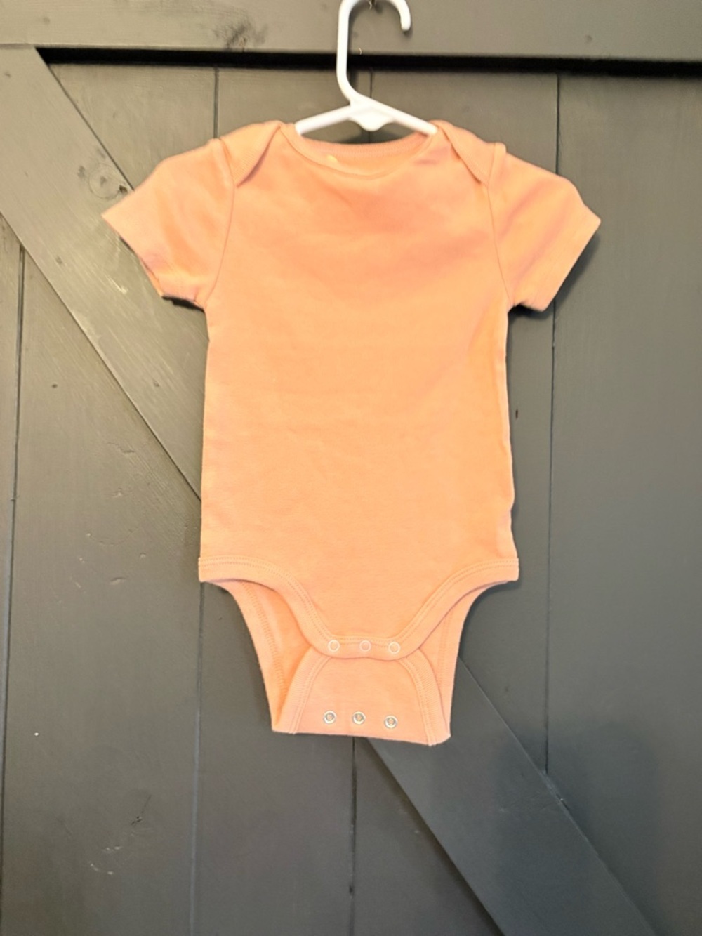 cloud island Peach-Orange Short Sleeve Baby Bodysuit